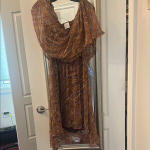 Elegant Brown Patterned Dress